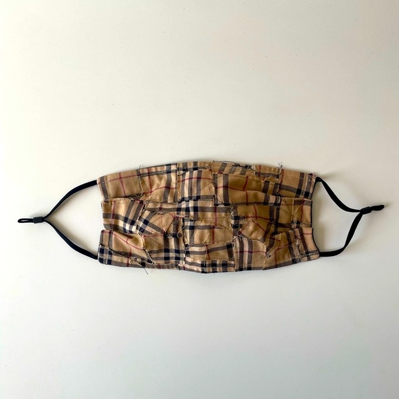 Authentic Upcycled BURBERRY Patchwork Face Mask - Picture 1 of 16